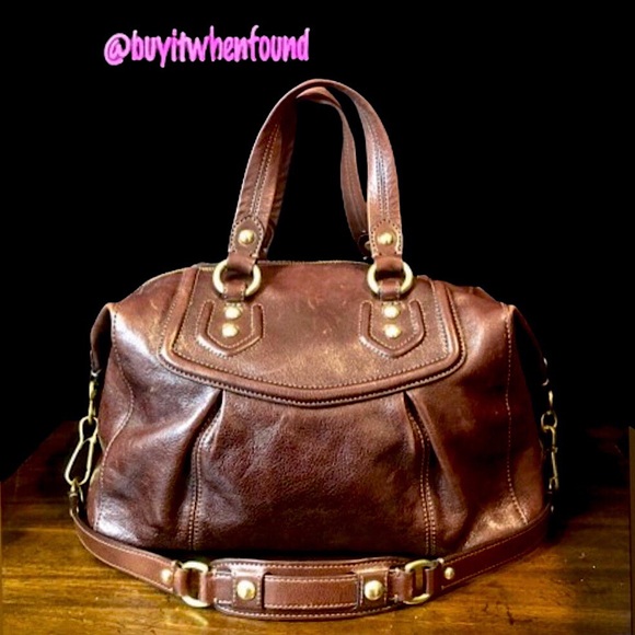 COACH Vintage Large Full Grain Brown Leather Top Handle Shoulder Bag NWOT - Picture 4 of 17